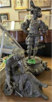 2 Cast Metal Clock Toppers. Spelter Clock Topper