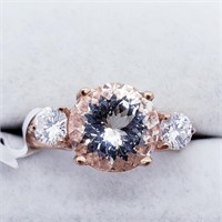 Certified Morganite(3.5ct) Diamond(0.4ct) Ring