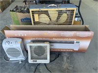 Box fan , 3 electric heaters