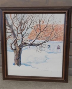 P.E.I Winter Scene by Therese D'Amour  mixed-media