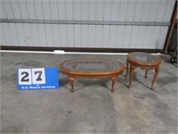 GLASS INSET  COFFEE TABLE & END STAND - ROUGH