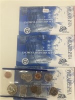 1999 3- unc coin sets P-D x3