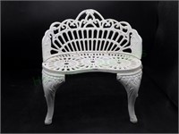 White Cast Iron Doll Bench