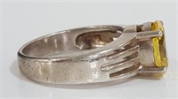Vtg Sterling Silver 925 Ring Size 8.5 DQCZ Stone