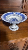 Blue and White Porcelain Footed Centerpiece