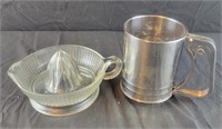Glass Juicer and Flour Sifter