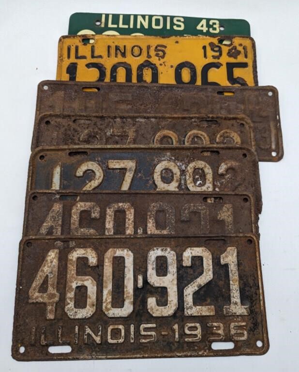 (DD) Vintage Illinois and Indiana license plates