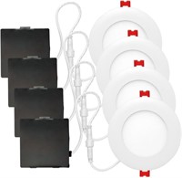 Globe 4" LED Recessed Lighting Kit 4-Pack