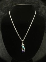 Australian/Sapphire Sterling Opal Necklace