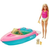 Barbie Doll and Boat Doll Playset with Puppy and