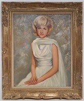 Signed, framed oil on canvas female portrait