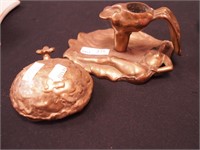 Brass candle holder depicting a nude woman
