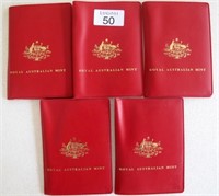 Five Royal Australian Mint 1983 six coin sets