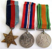 Three British WW11 Medals unnamed