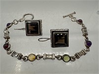 925 Silver earrings and bracelet