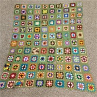 Granny Square Crocheted Afghan