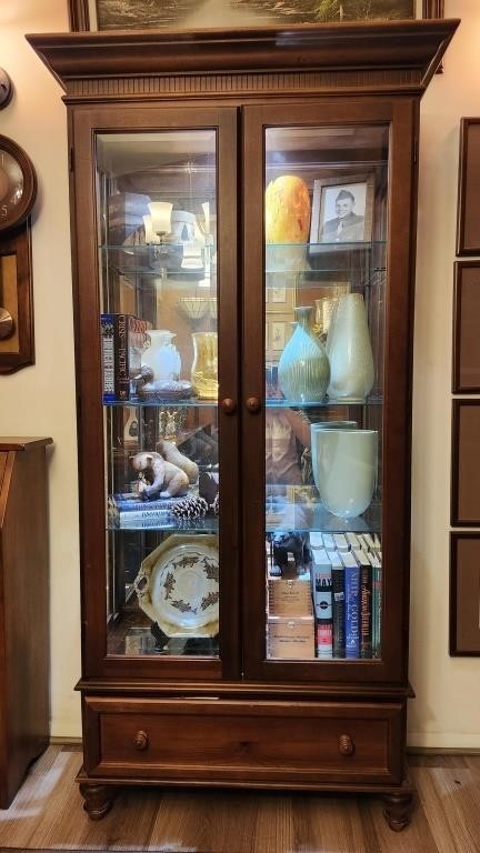 Lighted Wood China Cabinet (Cabinet Only)