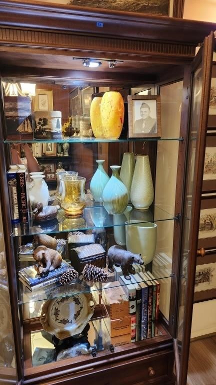 China Cabinet Contents (Vases Figurines Books Etc)