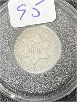 1852 THREE CENT SILVER TRIME
