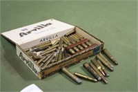 Wooden Cigar Box of Assorted Vintage Ammo