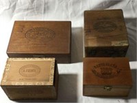 Wooden Cigar Box Collection (4)