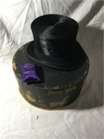 Vintage Black Silk Top Hat from Young Brothers