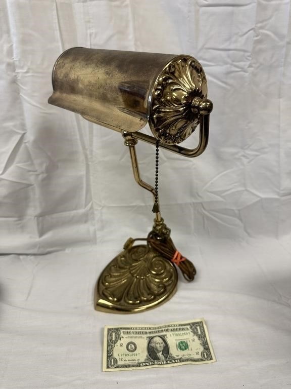 Brass Desk Bankers Lamp