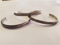 3pc Silvertone Cuff Bracelets