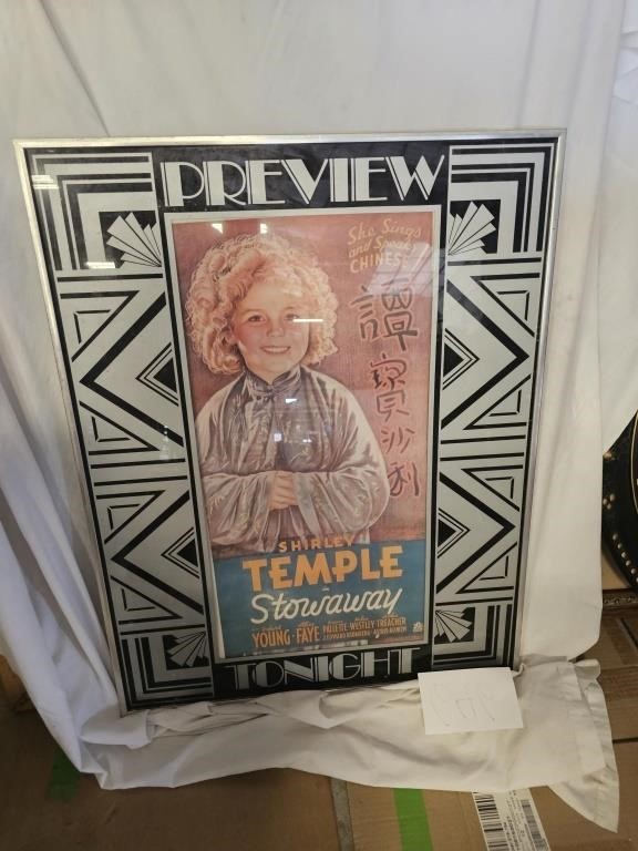 Shirley Temple Stowaway Framed Poster 22"x28"