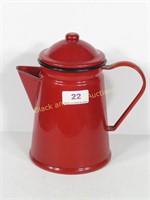 Modern Red Enamelware Small Coffee Pot