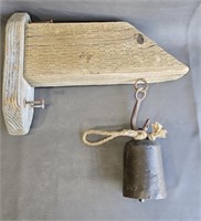 Small Steel Bell w/Rustic Mounting Bracket