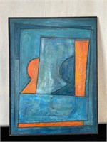 Robert Bigelow Oil Painting Abstract Blue & Orange