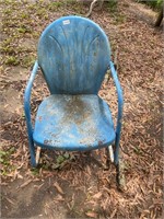 Vintage Blue Metal Chair