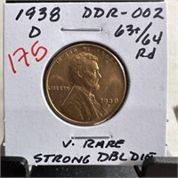 1938-D WHEAT PENNY CENT DOUBLE DIE DDR-002