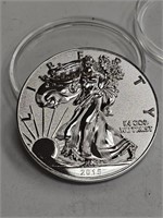 Very Large Silver Eagle replica in large capsule
