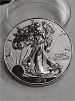 Very Large Silver Eagle replica in large capsule