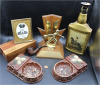 Syroco Ashtrays, '60s Bowling Trophy, Briar Pipe+