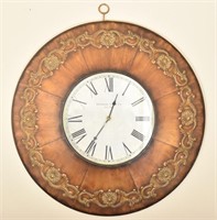 Large Wall Clock with Metal Sculpted Frame