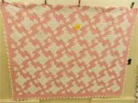 Pink and White Quilt, 81"x91"