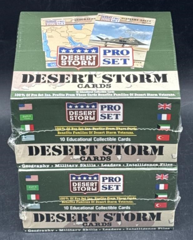 (D) 2 Boxes Factory Sealed Desert Storm Cards