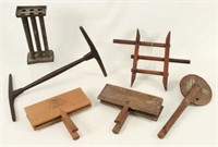 Group of Early Wooden & Tin Tools