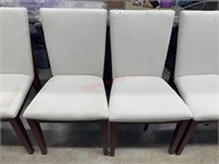 2 upholstered wood leg dining chairs