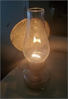 Antique oil lamp metal reflector + original globe
