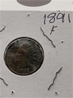 Fine 1891 Indian Head Penny