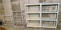 (4) shelving/cart units - 2 large plastic ones are