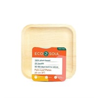 ECO SOUL 100% Compostable 6 Inch Palm Square Leaf