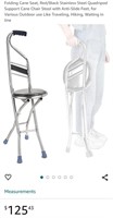 NEW Folding Cane Seat w/ Anti-Slide Feet