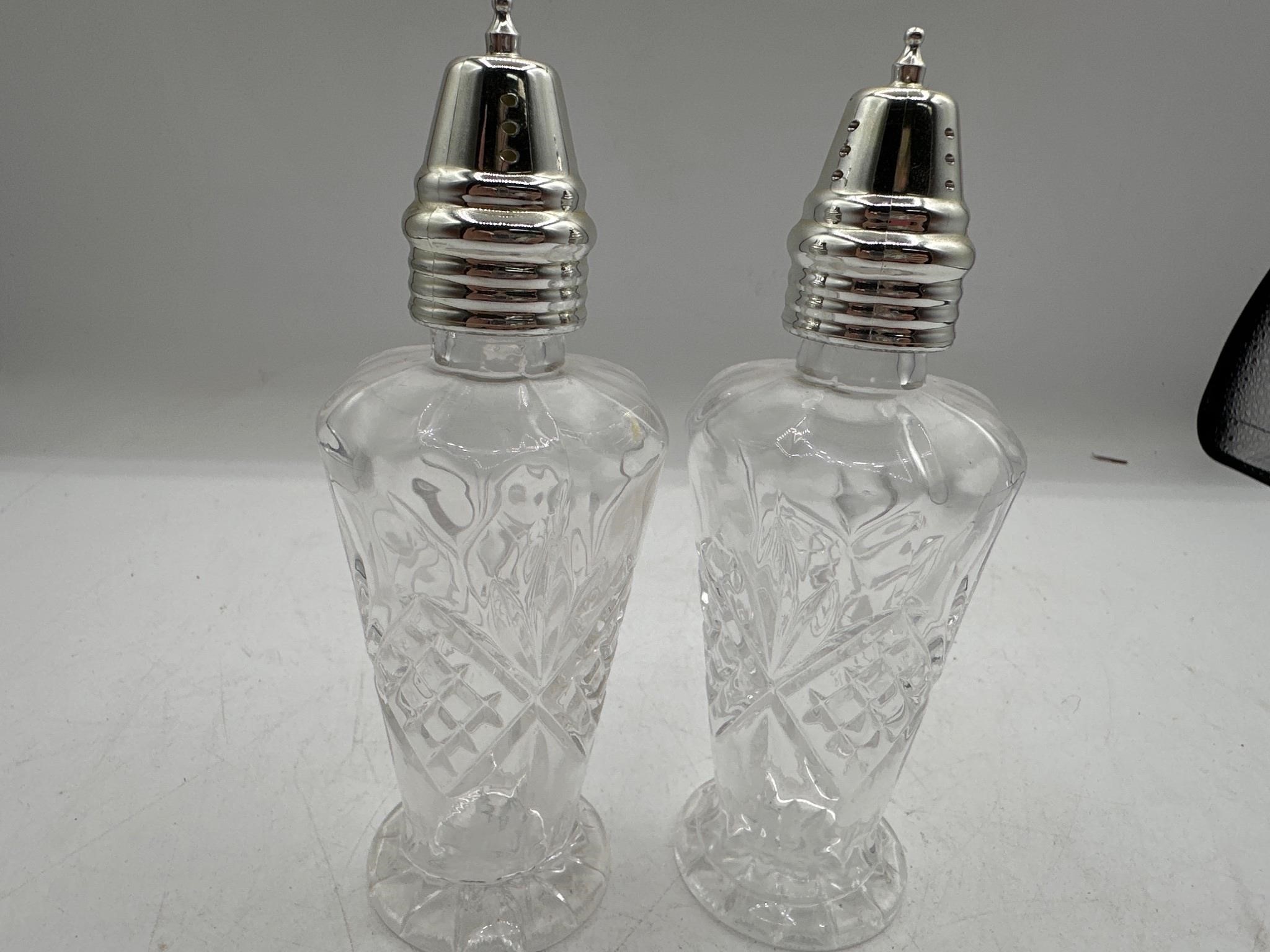 Glass salt and pepper shakers
