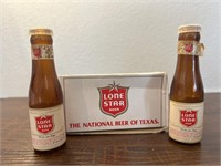 Vintage Glass Lone Star Beer Salt & Pepper Set - o