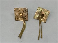 Untested Gold Earrings One Post Holder  Hallmarked